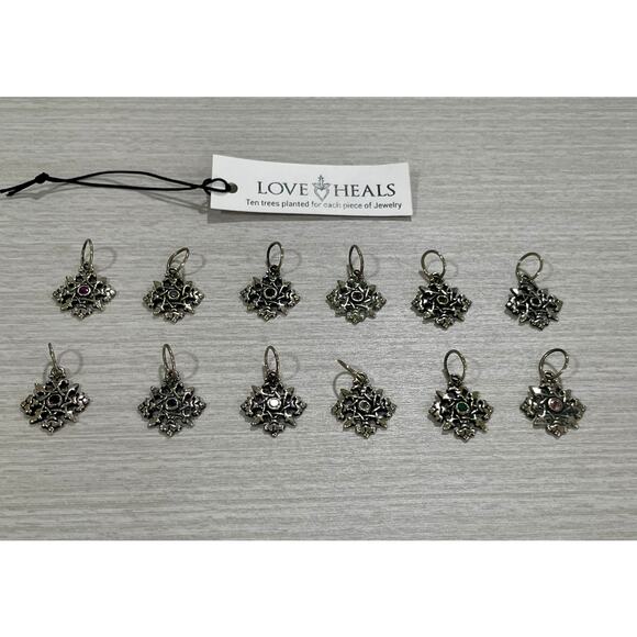 Love Heals Blue Zircon DECEMBER Birthstone Round White Bronze Charm LH93 - Picture 6 of 8